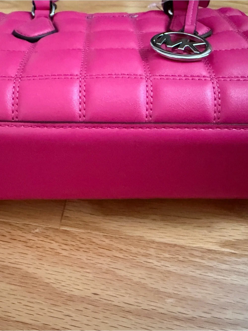 Michael Kors Quilted Satchel Handbag in Bright Fuchsia